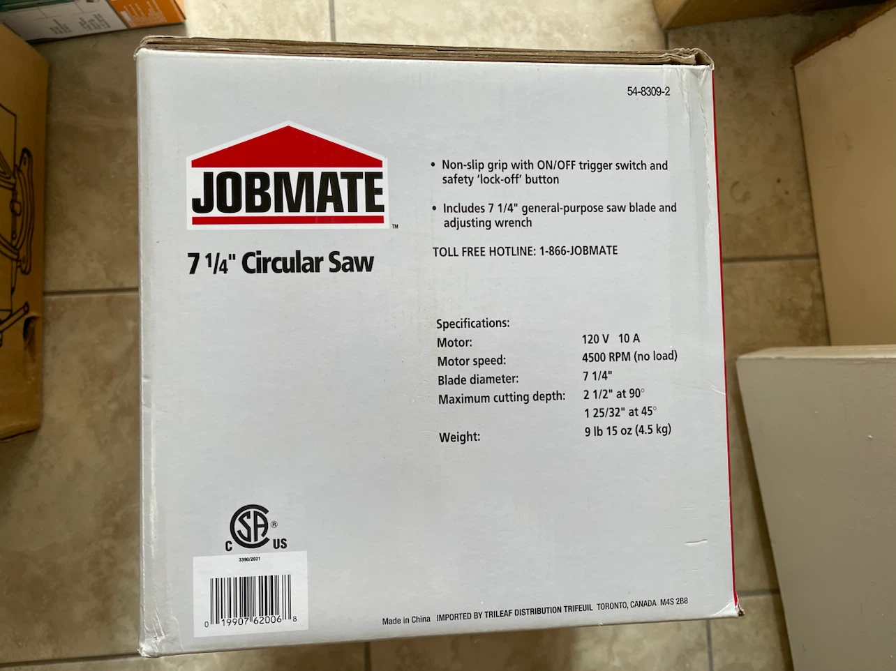 Jobmate 7 1/4" Circular Saw - photo 2