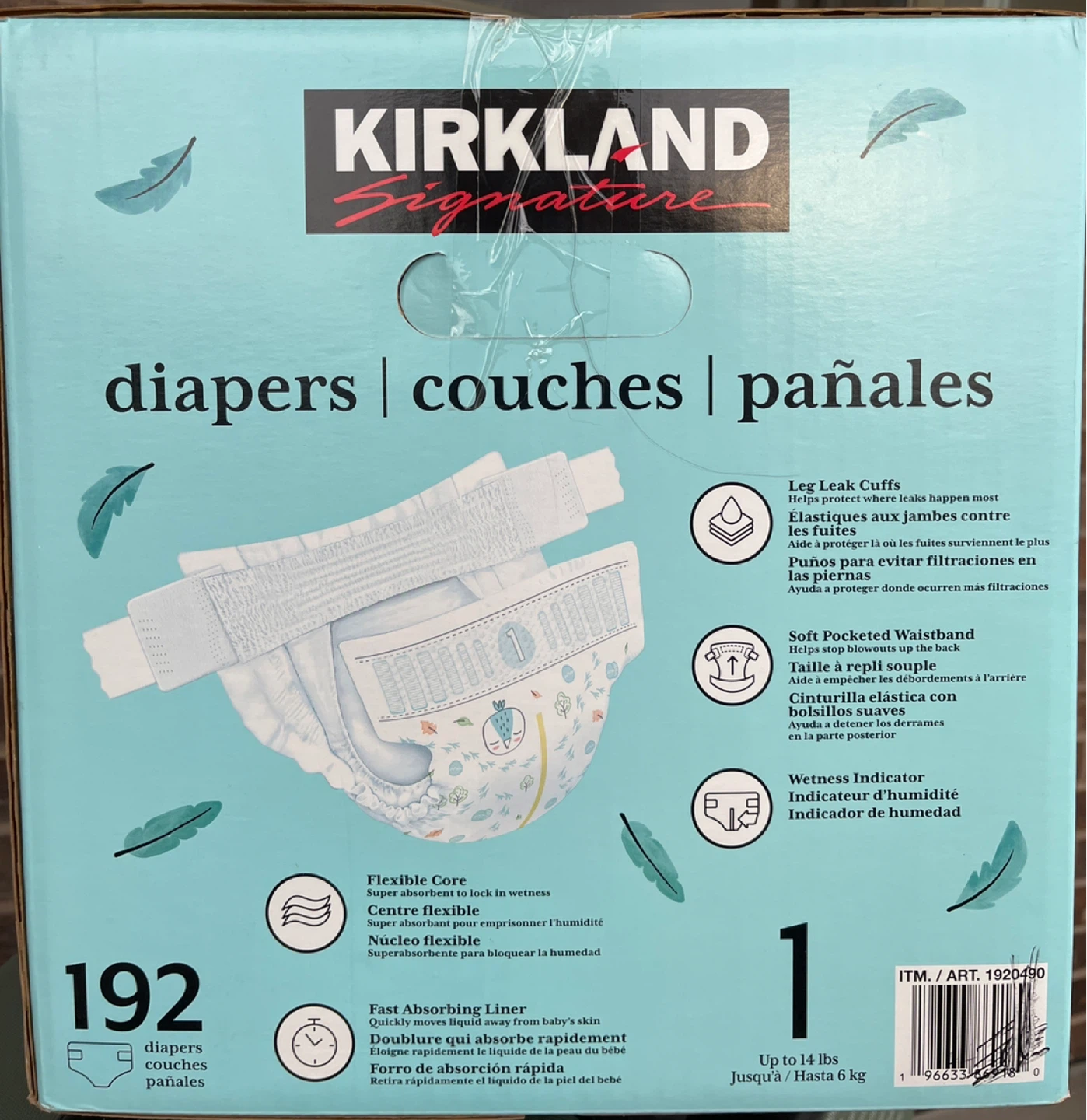 Kirkland Signature Diapers - Size 1 (192 count)