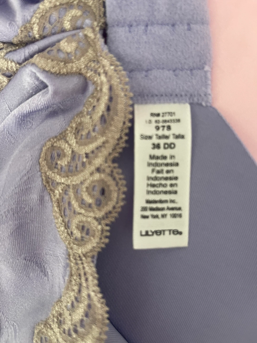 Lilyette mauve Bra 36DD - never worn - photo 3
