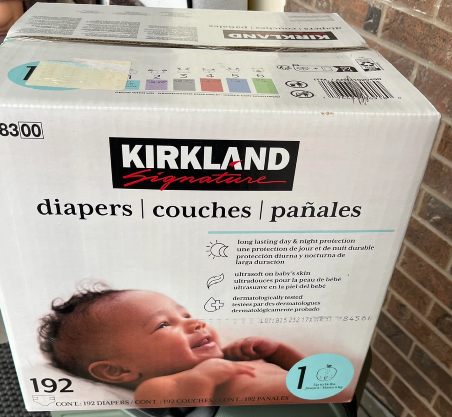 Kirkland Signature Diapers - Size 1 (192 count) - photo 2