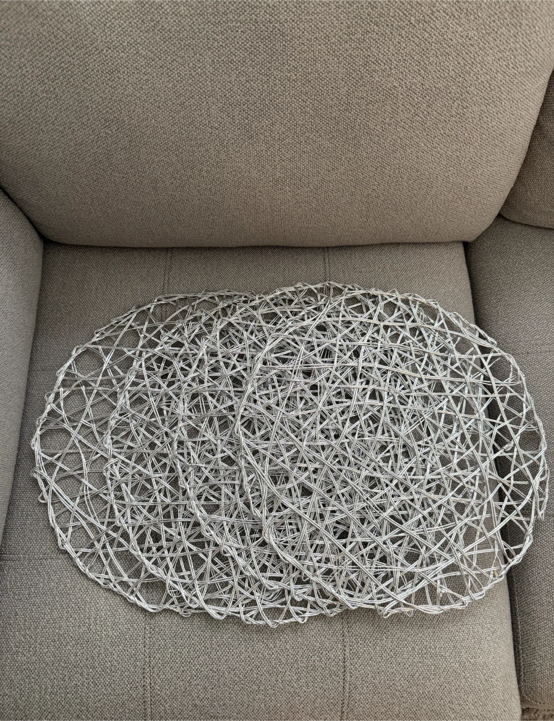 Silver Woven Placemats (Set of 4)