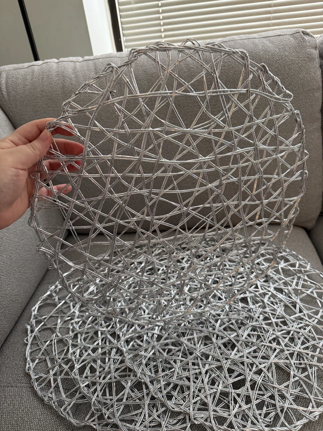Silver Woven Placemats (Set of 4) - photo 2