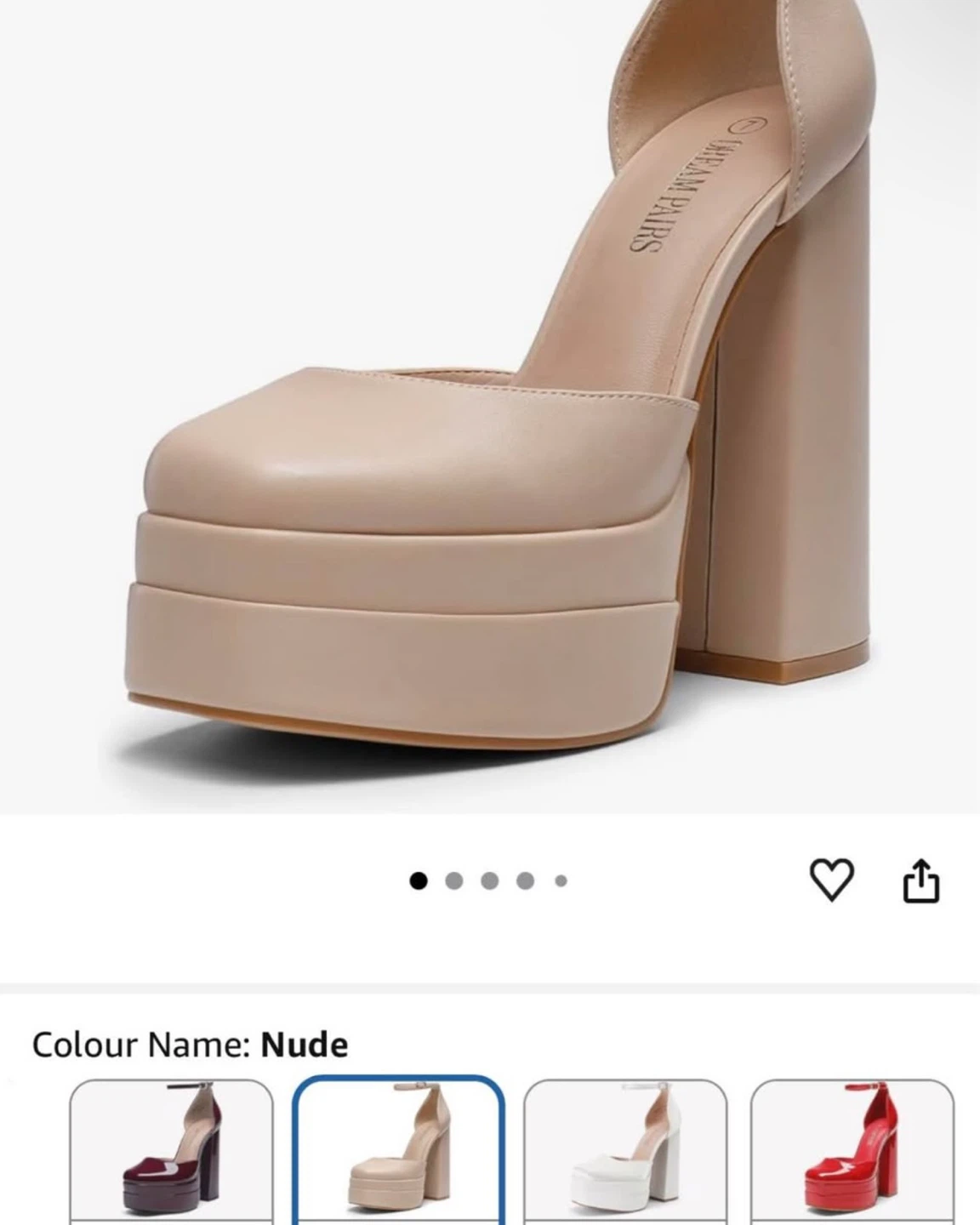 Dream Pairs Nude Platform Block Heels - Size 7 - photo 4