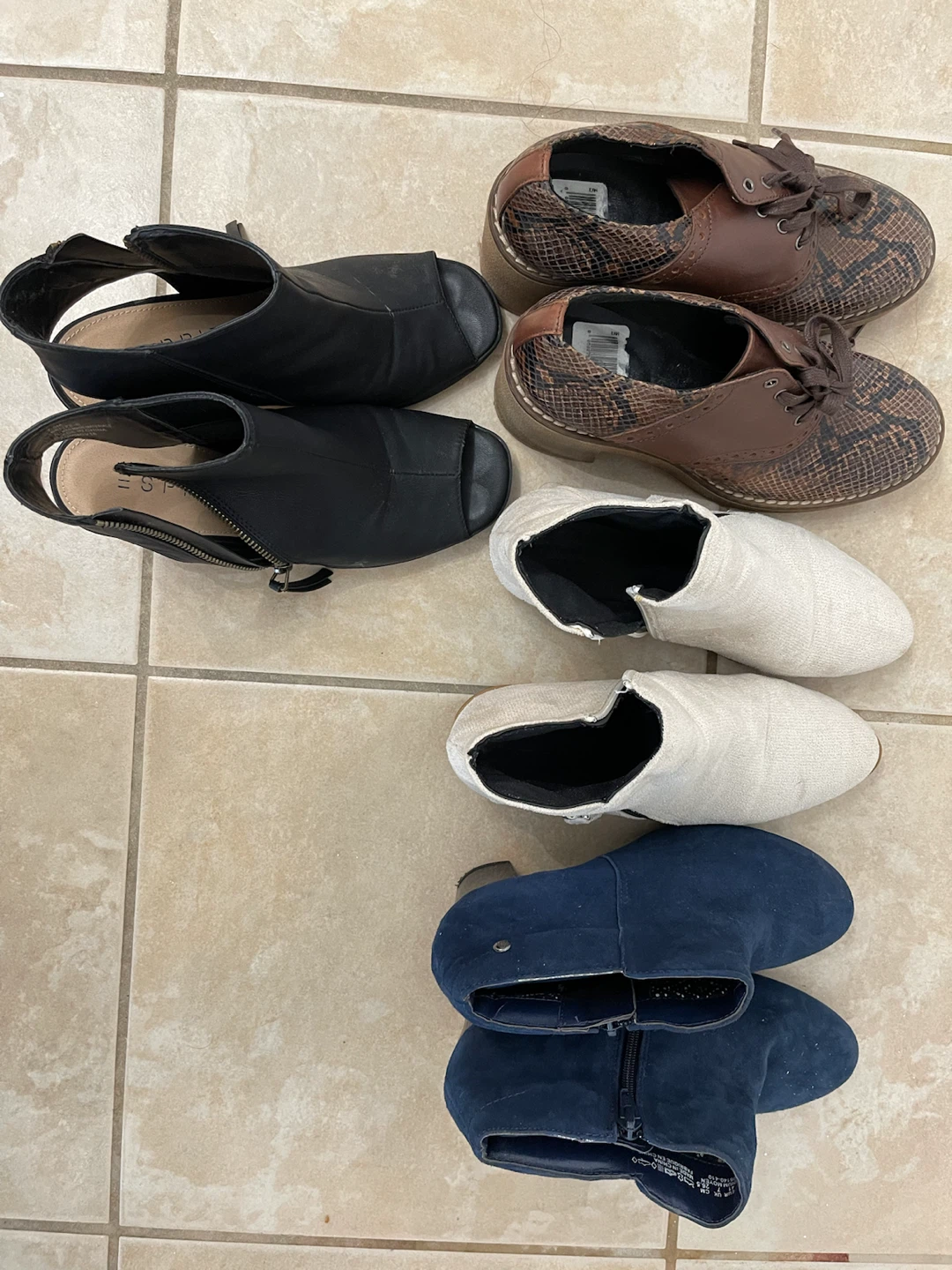 Hush Puppies Navy Blue Suede Ankle Boots