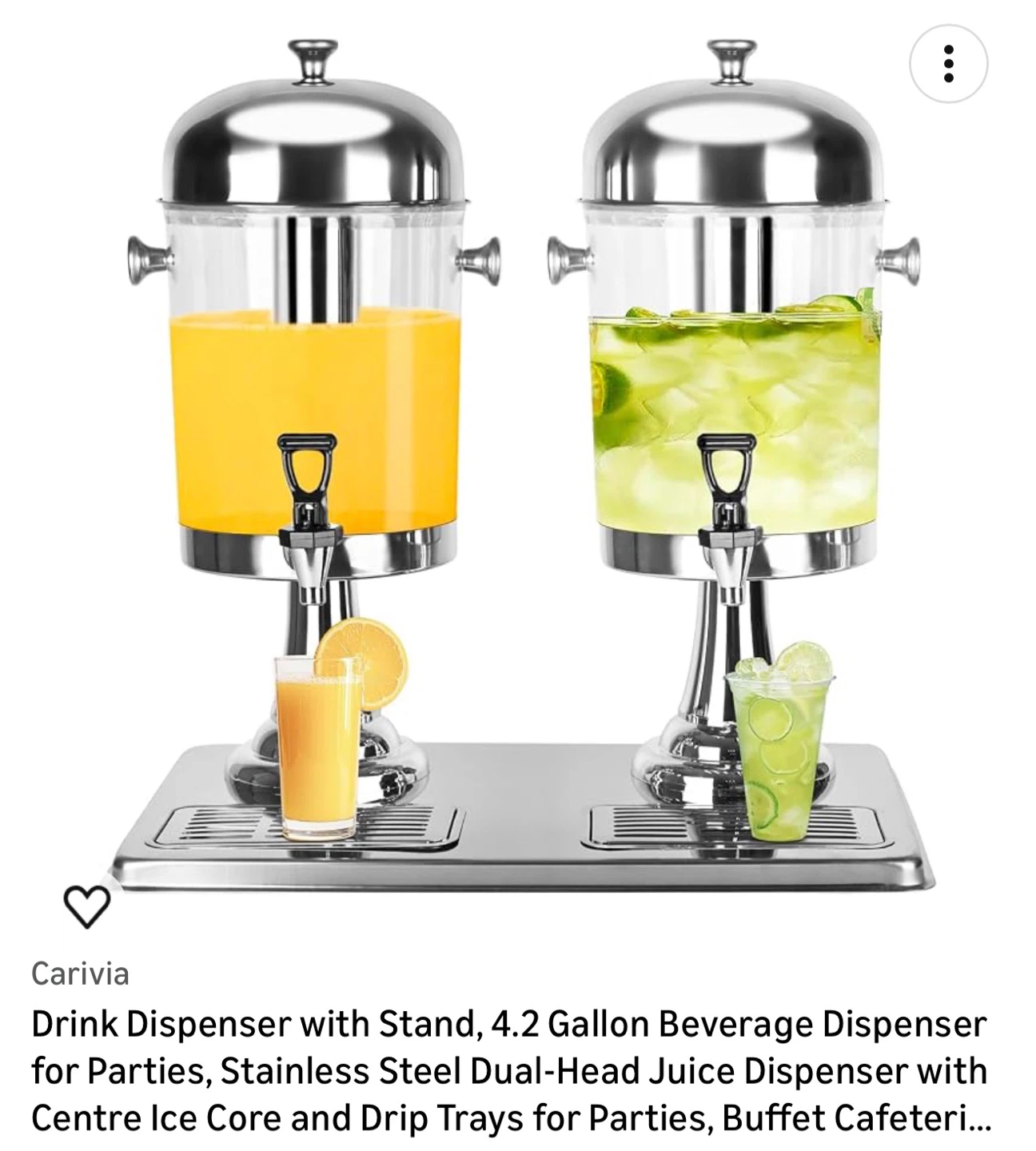 Carivia 4.2 Gallon Dual Beverage Dispenser with Stand - photo 2