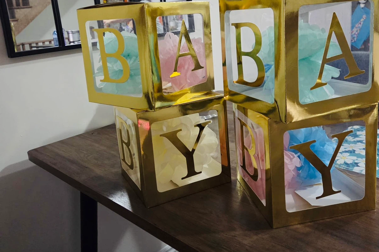 Gold "BABY" Blocks for Baby Shower Decor