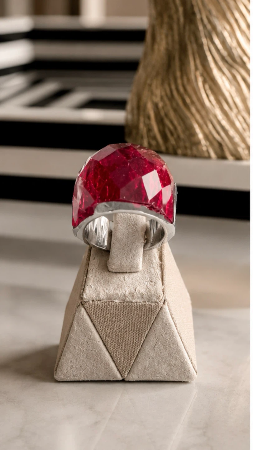 Red Crystal Statement Ring