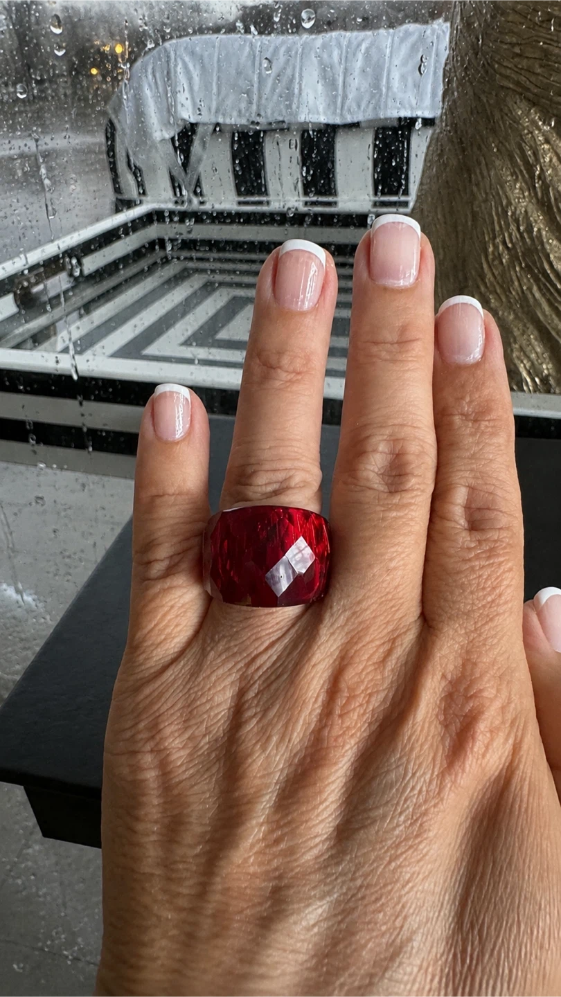 Red Crystal Statement Ring - photo 3