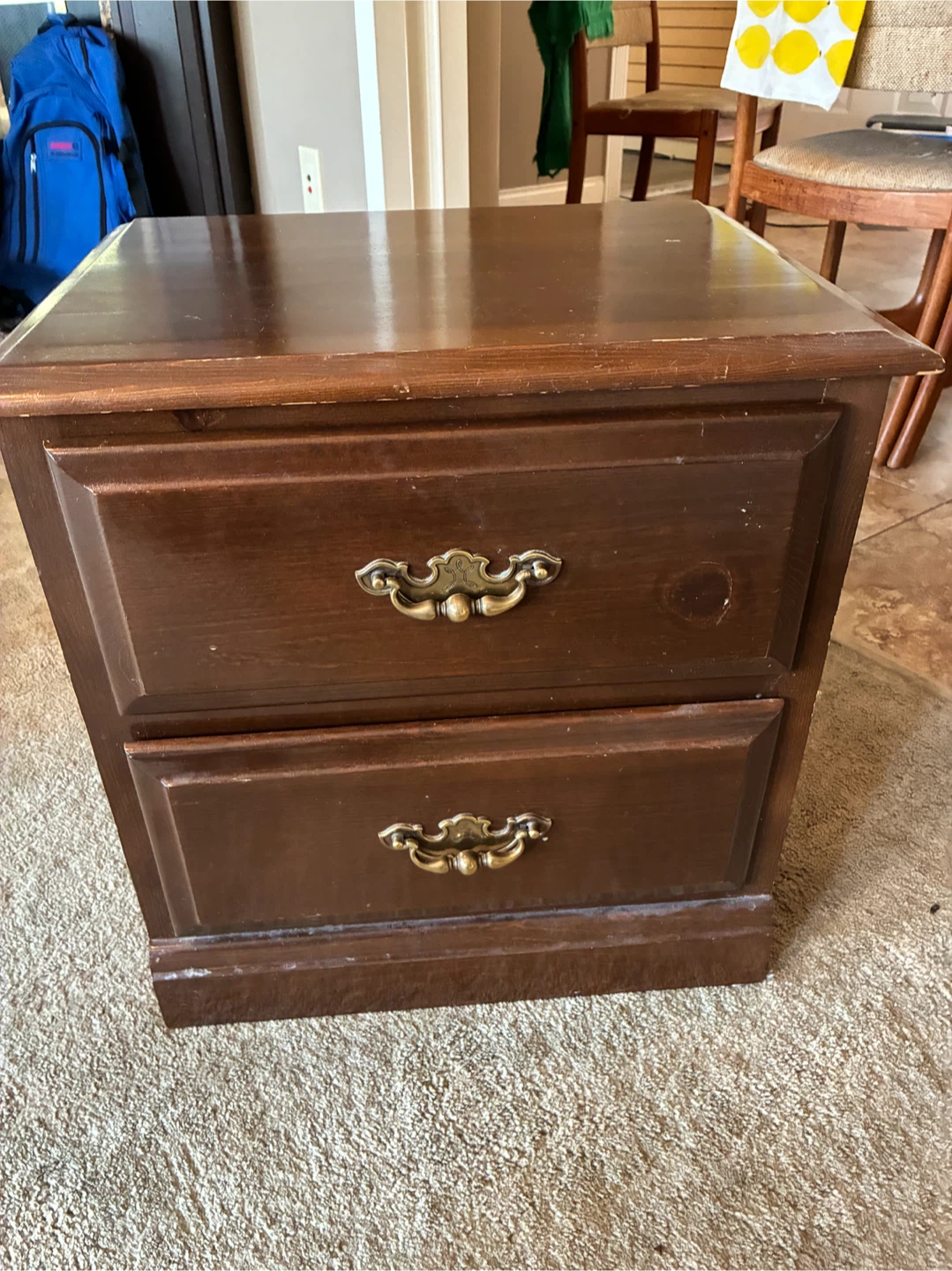 Wooden two-drawer nightstand - photo 2