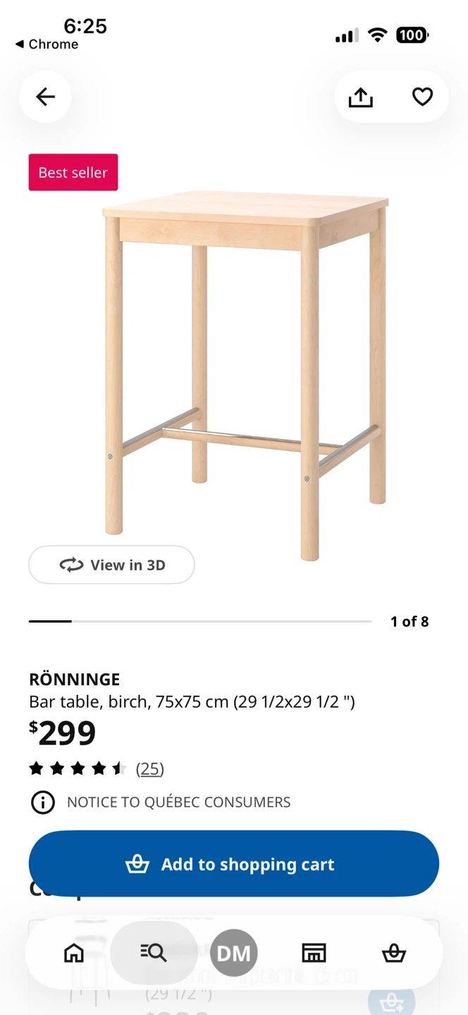 MOVING - Rönninge Bar Table - Solid Birch - photo 2