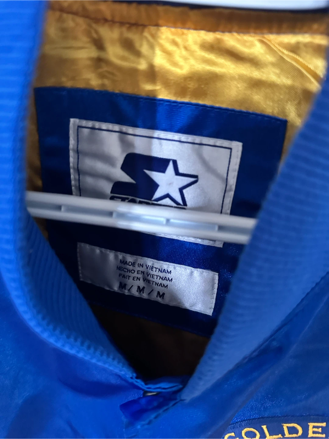Starter Golden State Warriors Satin Bomber Jacket - Blue - photo 3