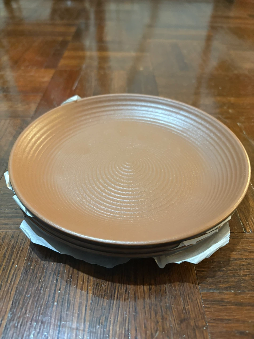 Brown Food level hard plastic Plates