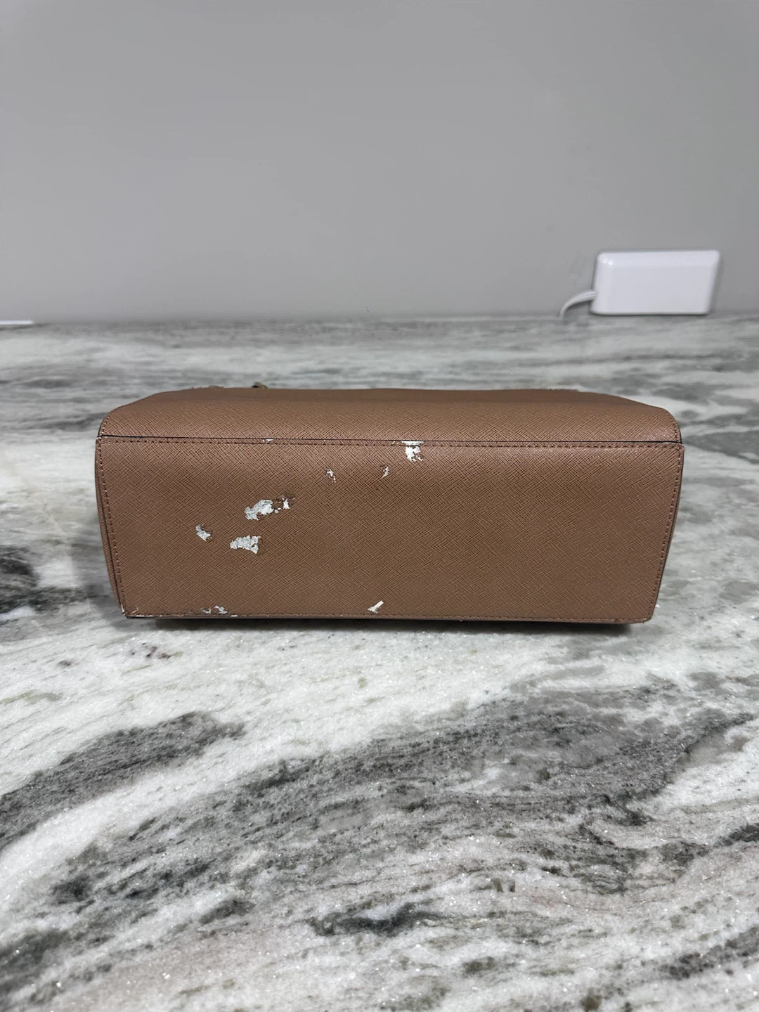 Tan Faux Leather Top Handle Bag - photo 3