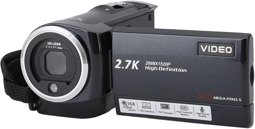 2.7K High Definition Camcorder with 16x Digital Zoom