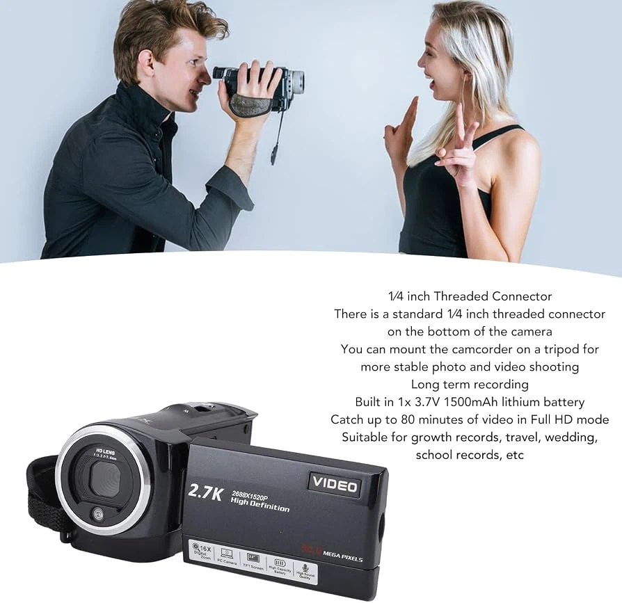 2.7K High Definition Camcorder with 16x Digital Zoom - photo 3