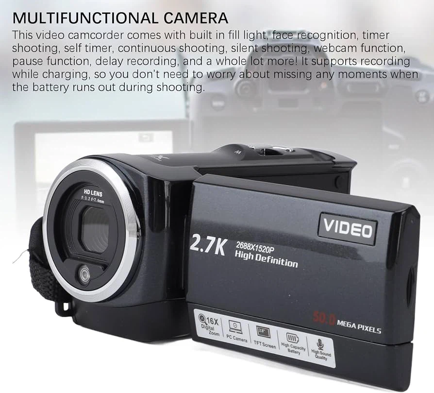 2.7K High Definition Camcorder with 16x Digital Zoom - photo 5