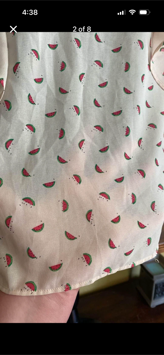 RW&CO Watermelon Print Ruffled Tank Top Blouse Shirt - photo 2