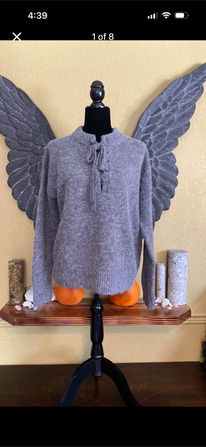 Buffalo Wool Sweater With Chest Tie