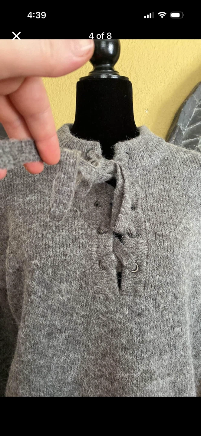 Buffalo Wool Sweater With Chest Tie - photo 4