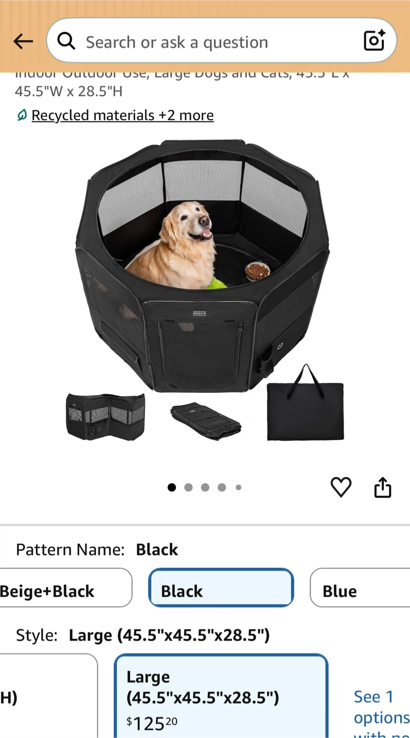 Pet Playpen - Large Black