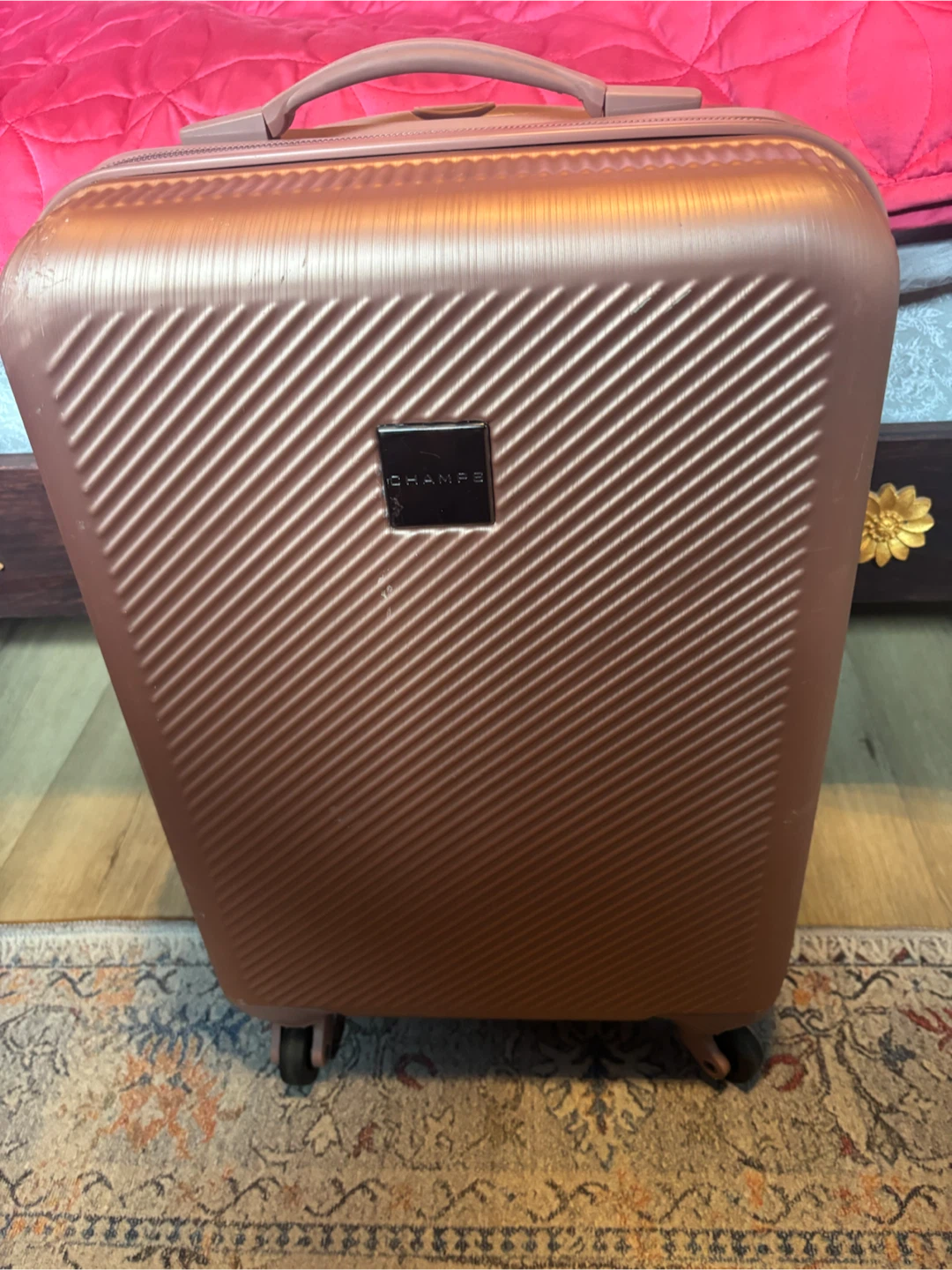 Champs Rose Gold Hardside Spinner Luggage