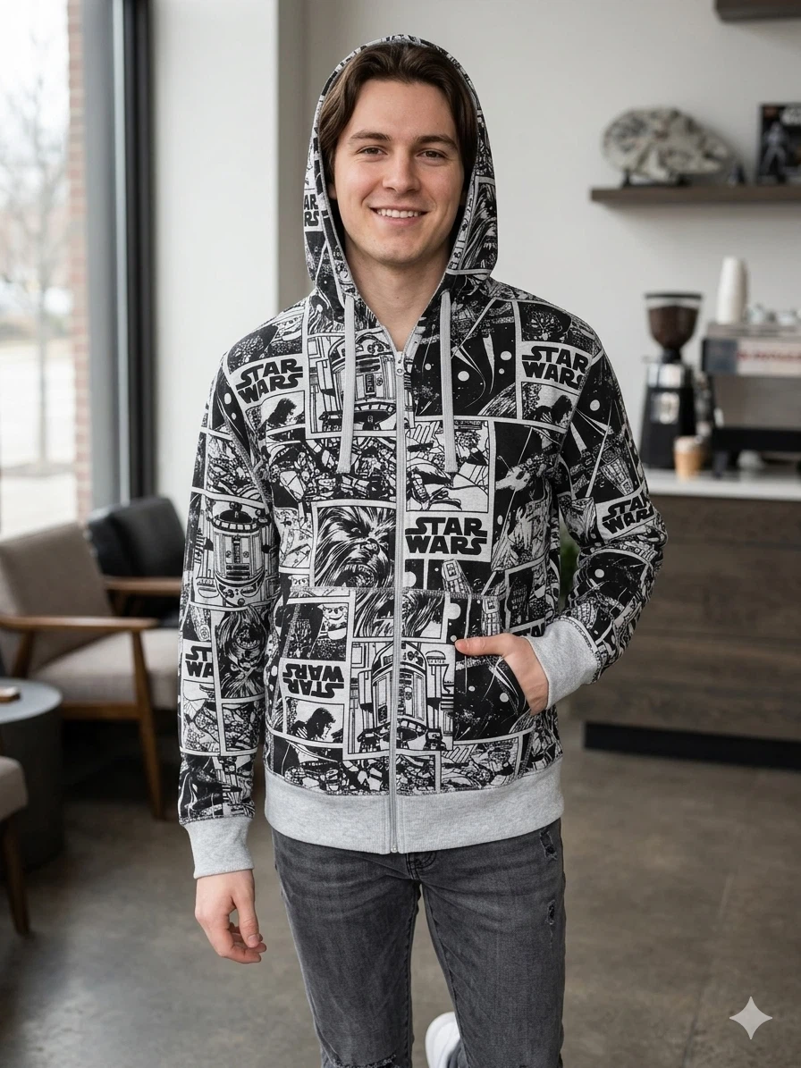 Amazon Essentials Star Wars Comic Zip-Up Hoodie - photo 4