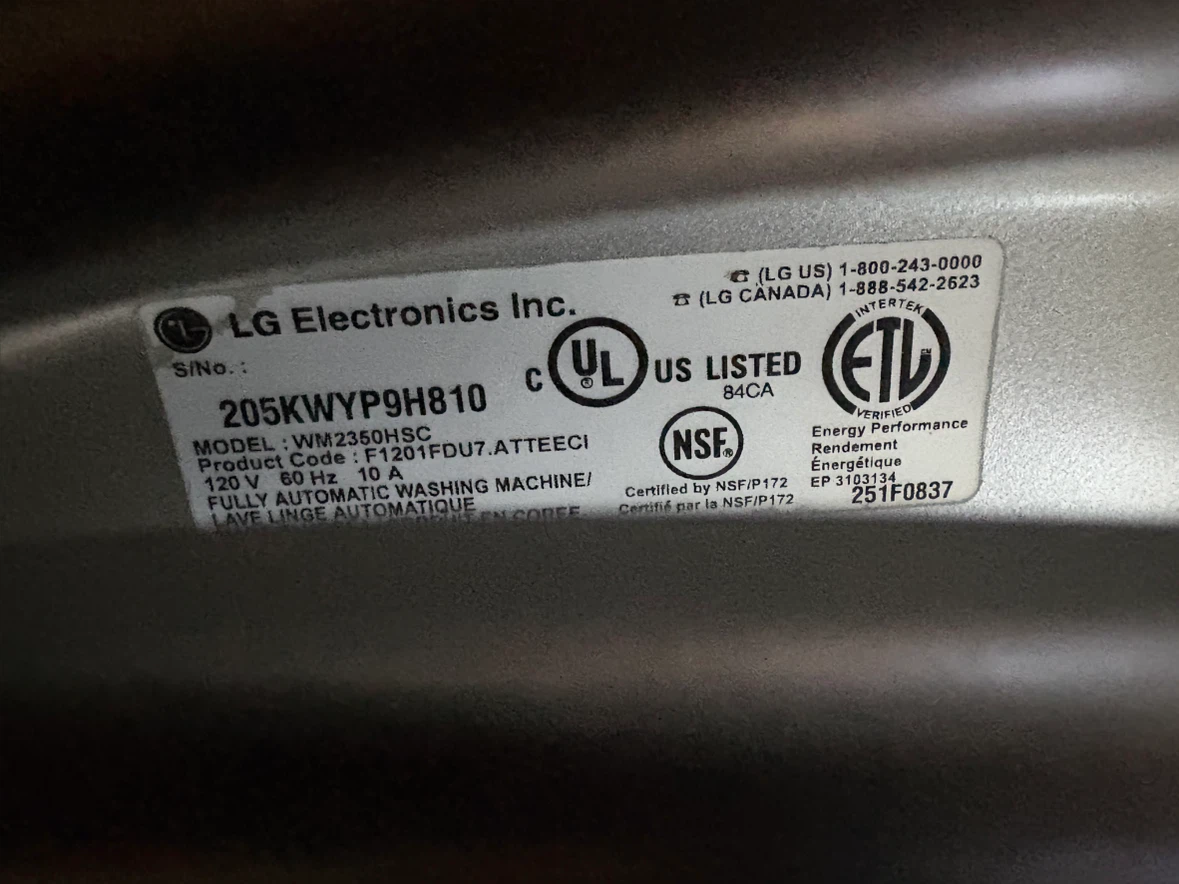 LG Front Load Washer (Direct Drive) – Needs Door Seal - photo 2