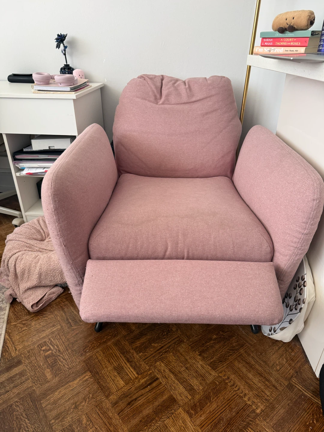 IKEA Pink Armchair with Ottoman