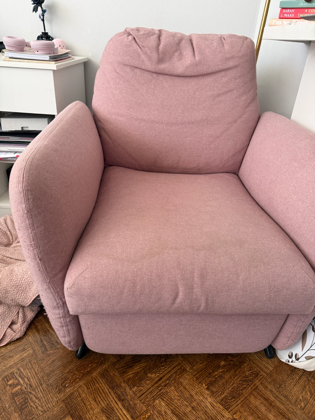 IKEA Pink Armchair with Ottoman - photo 3