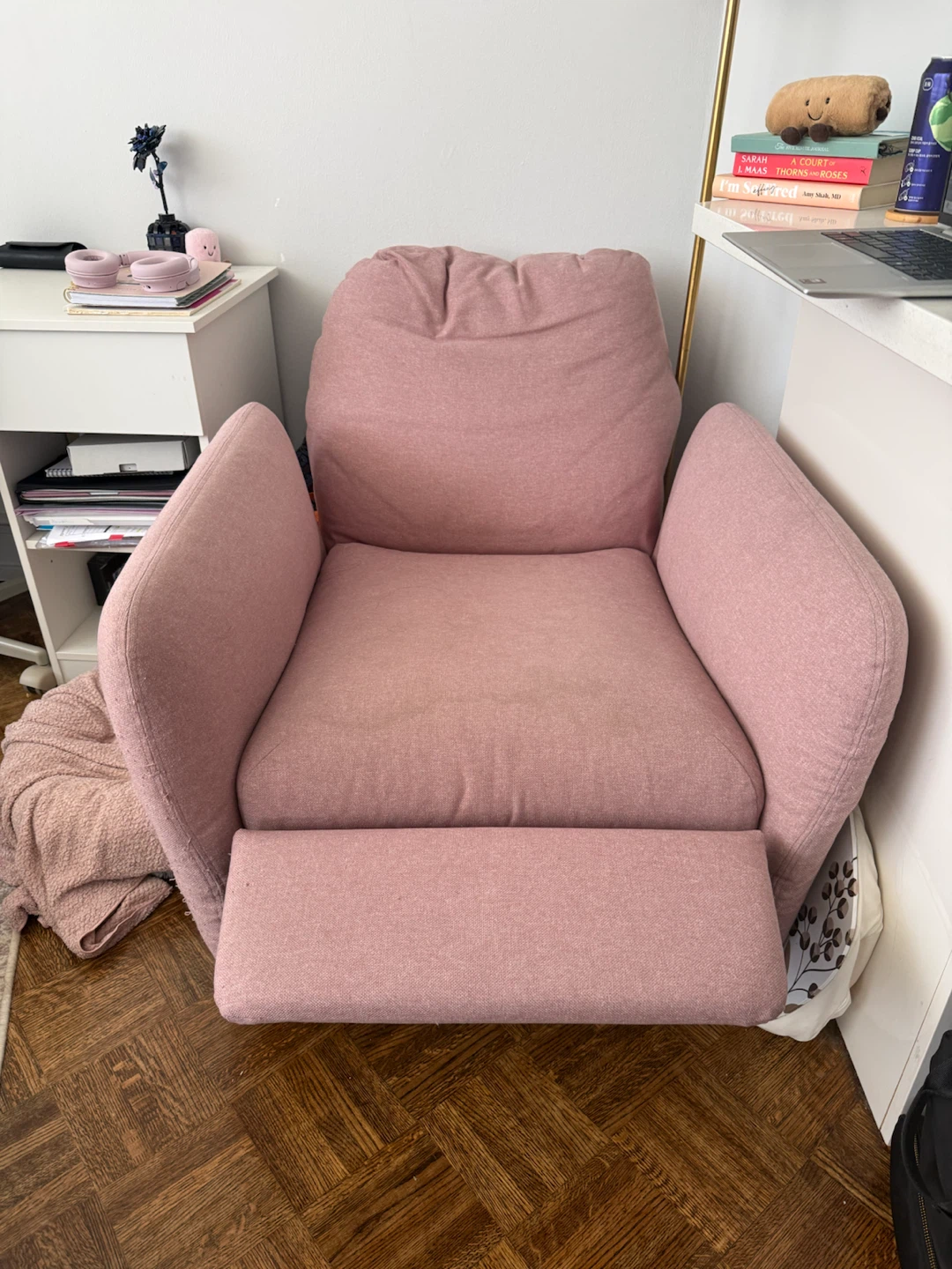 IKEA Pink Armchair with Ottoman - photo 4