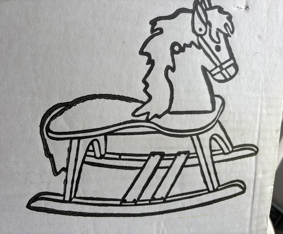 Brand New Vintage Stork Craft Wooden Rocking Horse