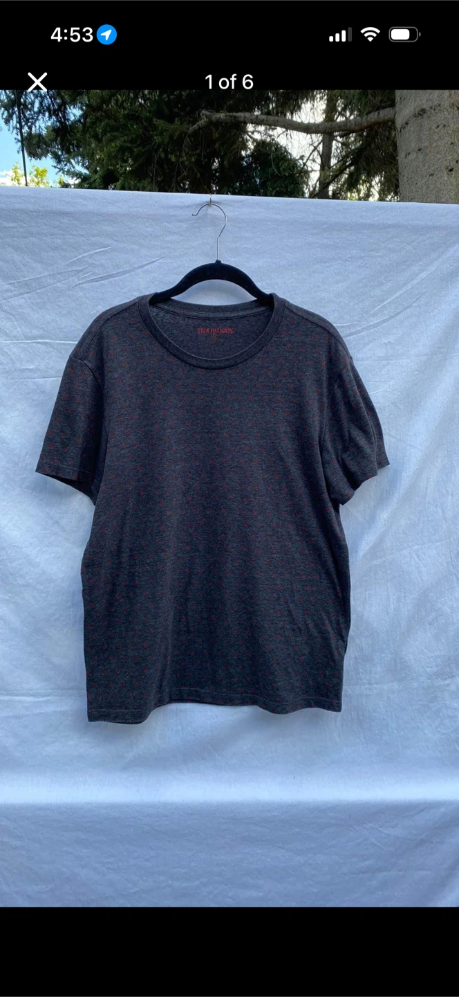 True Religion Horse Shoe All Over Crew Neck Tee Shirt