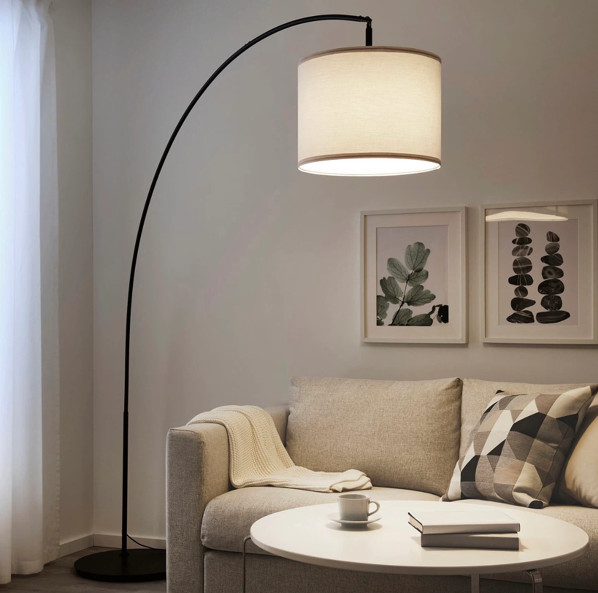 MOVING - Arched Floor Lamp, Base and Shade