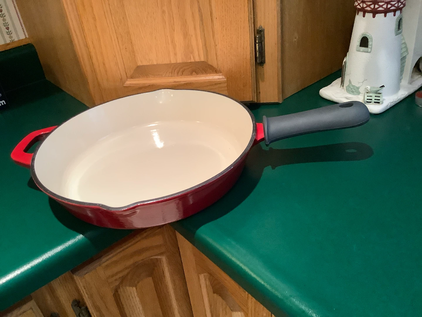New Lg Tramontina Porcelain Enamelled Cast Iron Skillet 🐞
