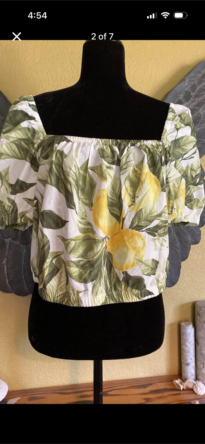 H&M New Lemon Tree Off The Shoulder Crop Top - photo 2