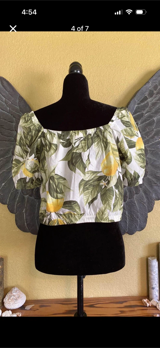 H&M New Lemon Tree Off The Shoulder Crop Top - photo 5