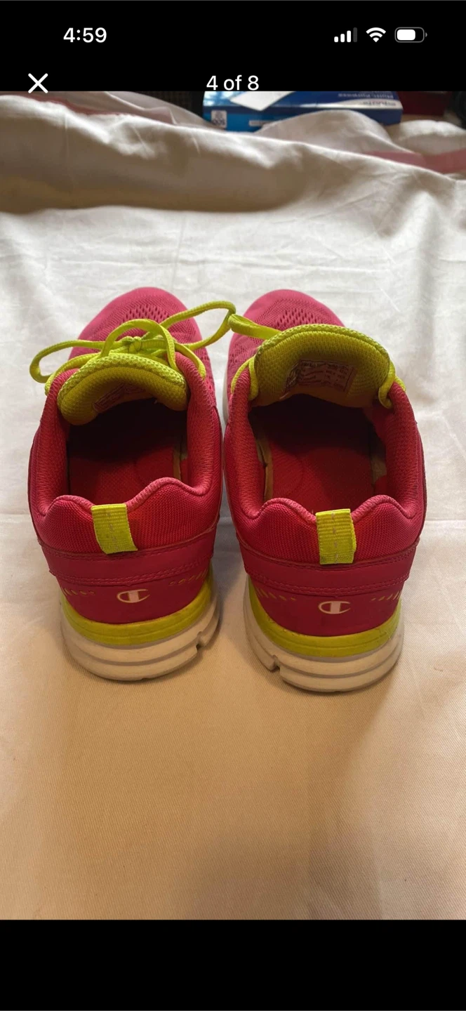 Champion Women's Pink Yellow Neon Lace Up Sneakers 8.5 - photo 4