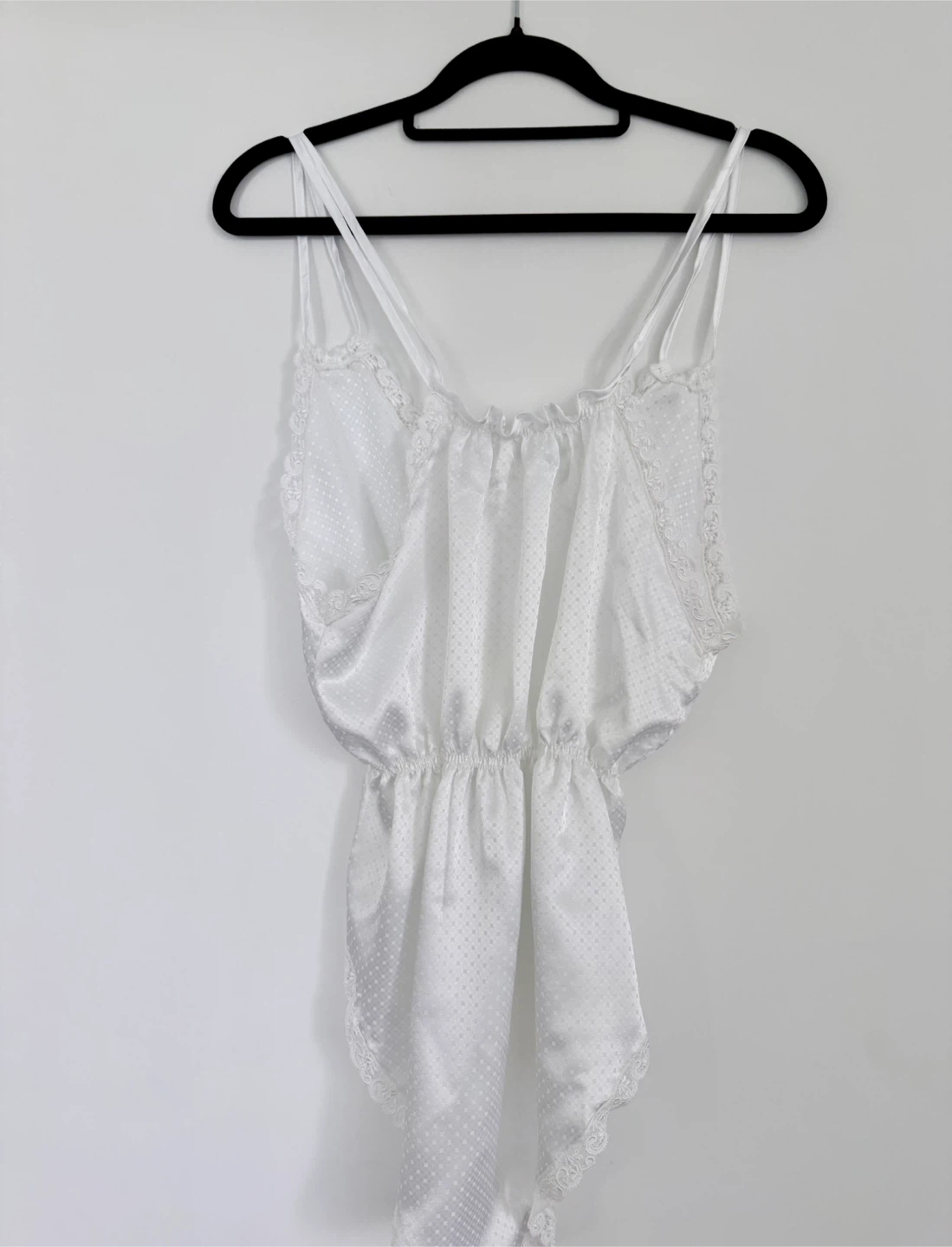 White Satin Lace Teddy / Lingerie Romper - photo 4