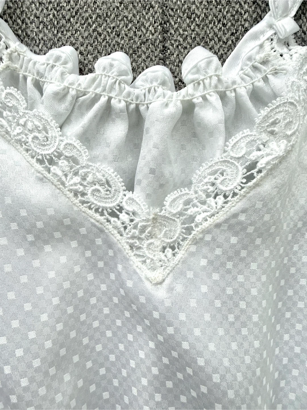 White Satin Lace Teddy / Lingerie Romper - photo 5