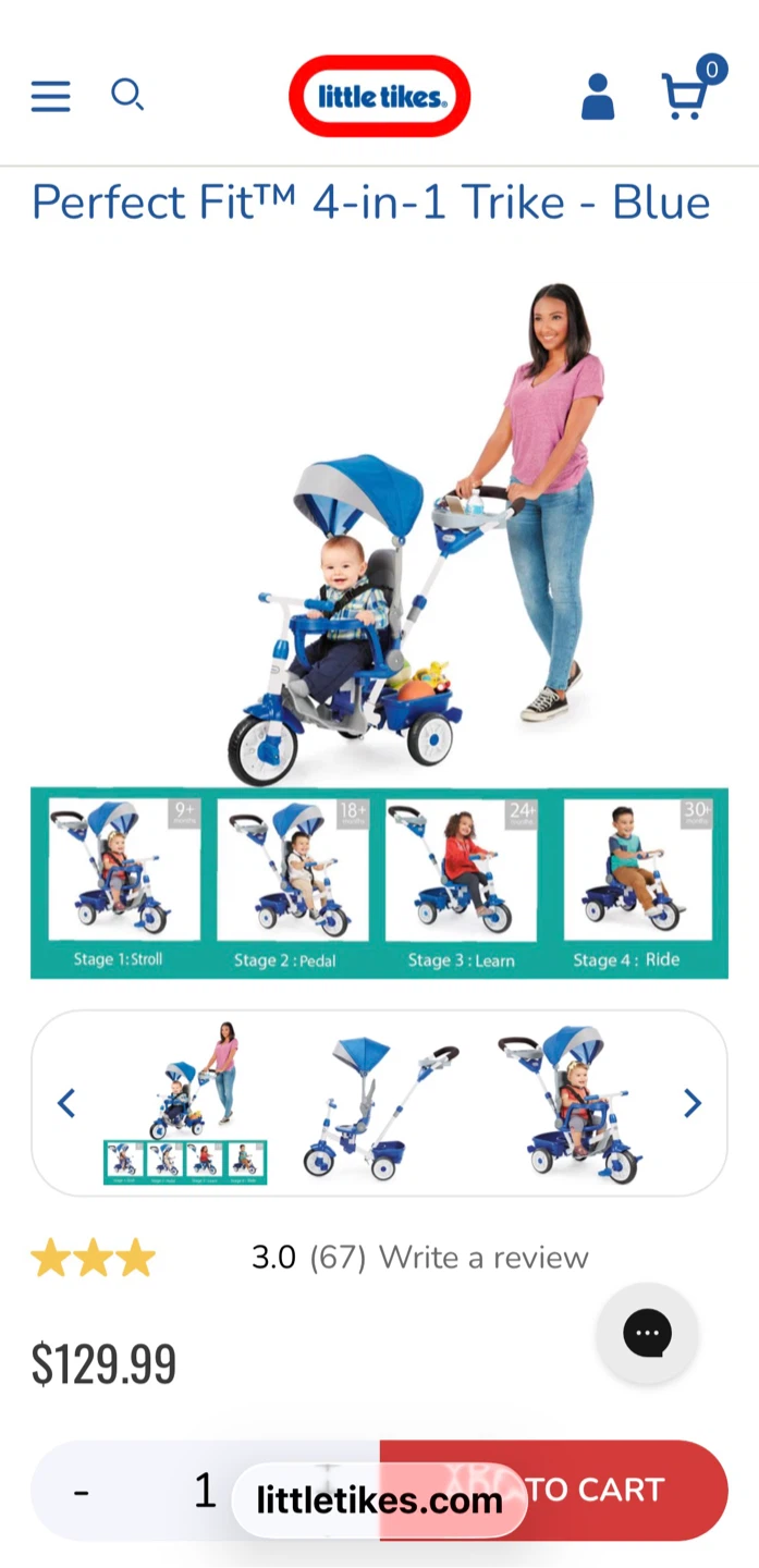 Little Tikes Perfect Fit 4-in-1 Trike - Blue - photo 5