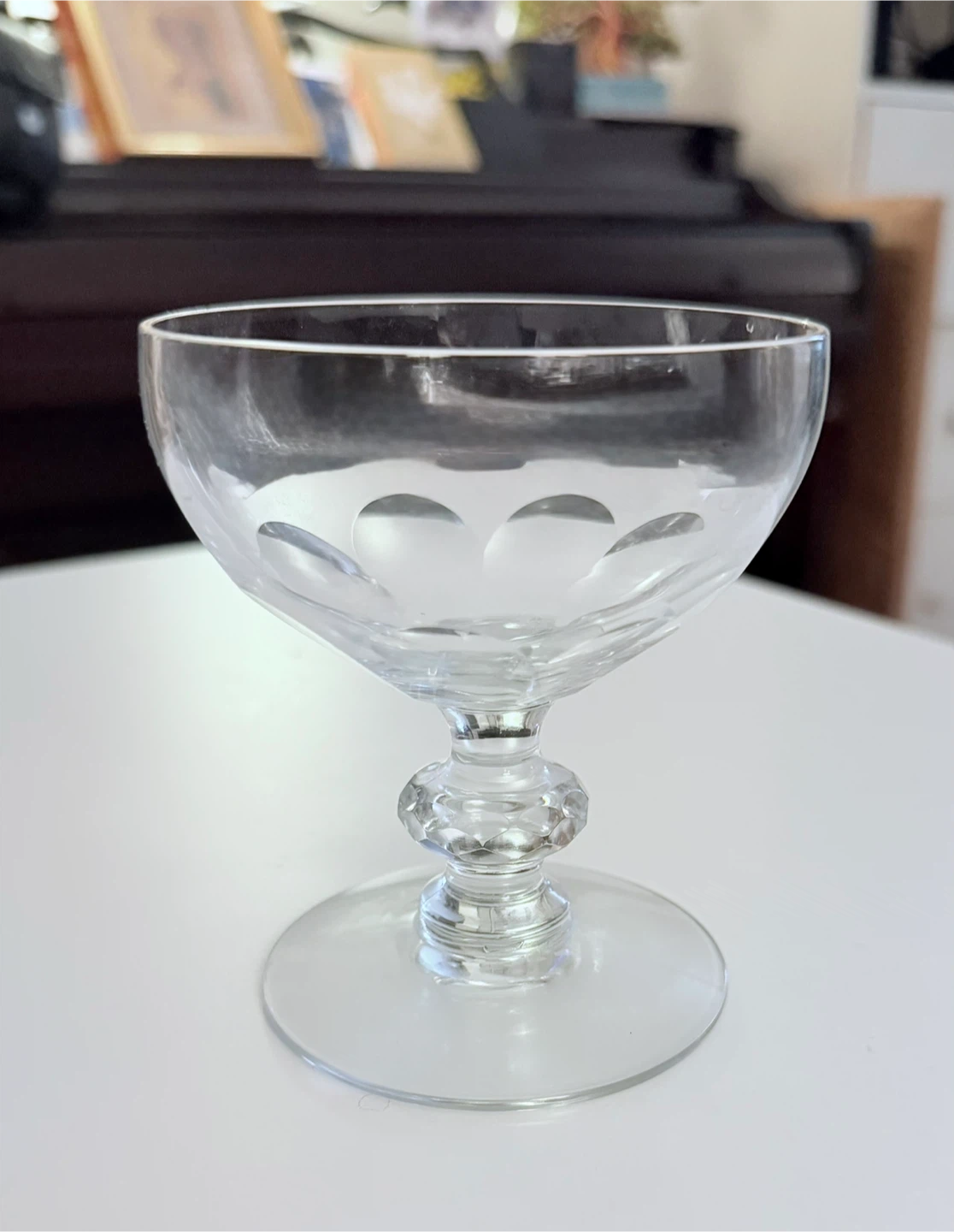 4 Vintage Crystal Sherbet/Champagne Coupe Stemware - photo 2