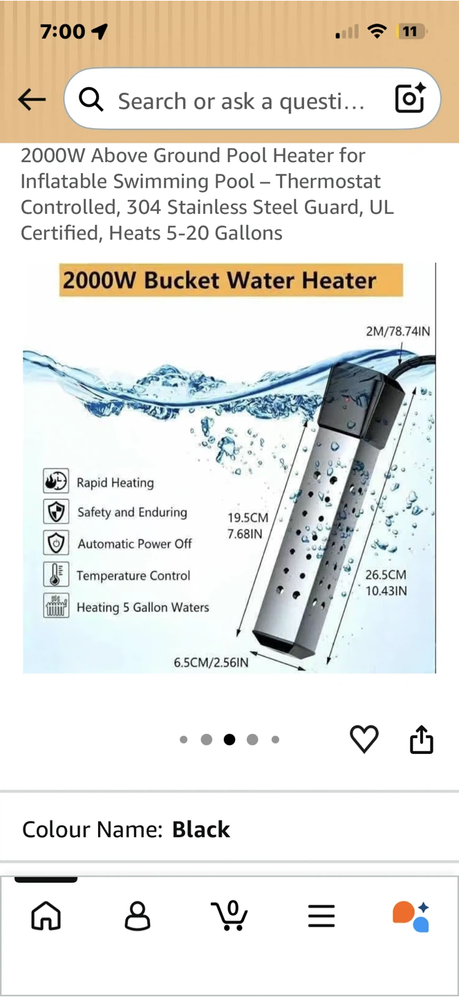 2000W Immersion Water Heater for Inflatable Pool - photo 5