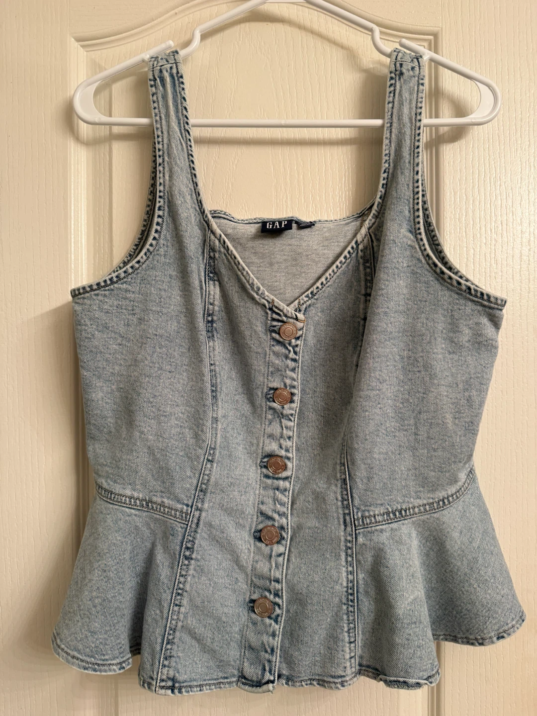 GAP Denim Peplum Tank Top LG