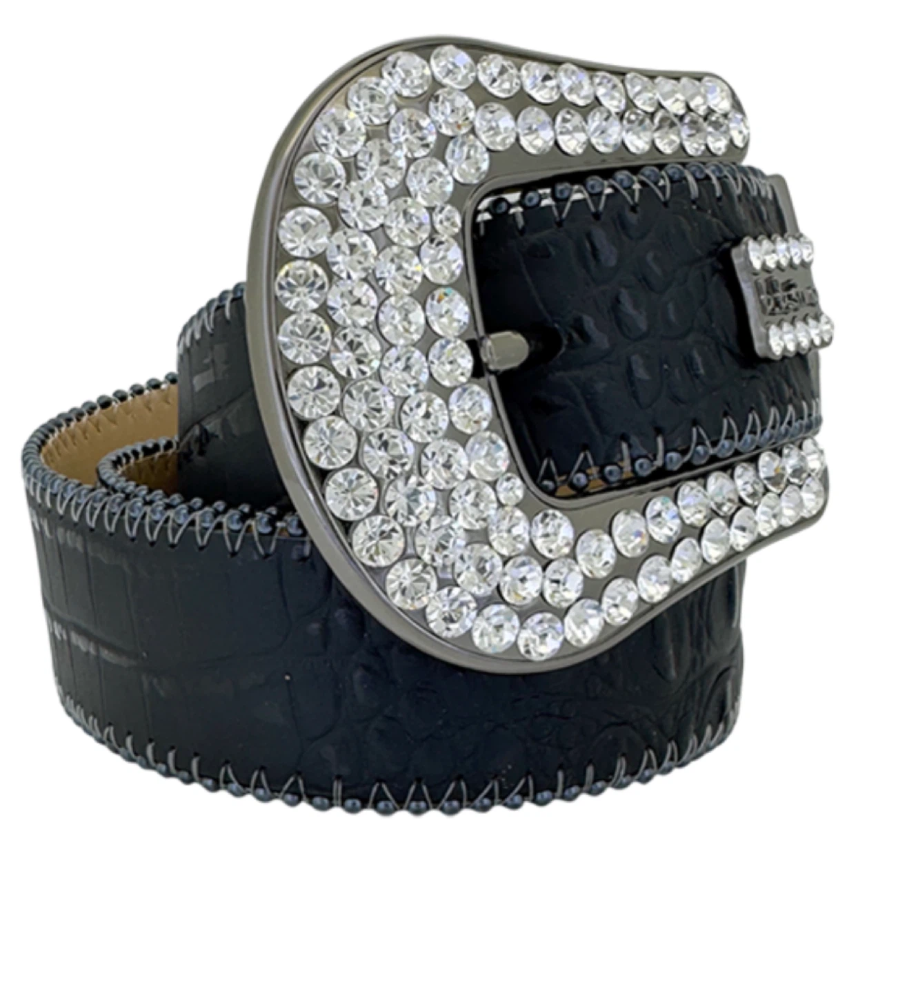 B.B. Simon Crystal Embellished Belt