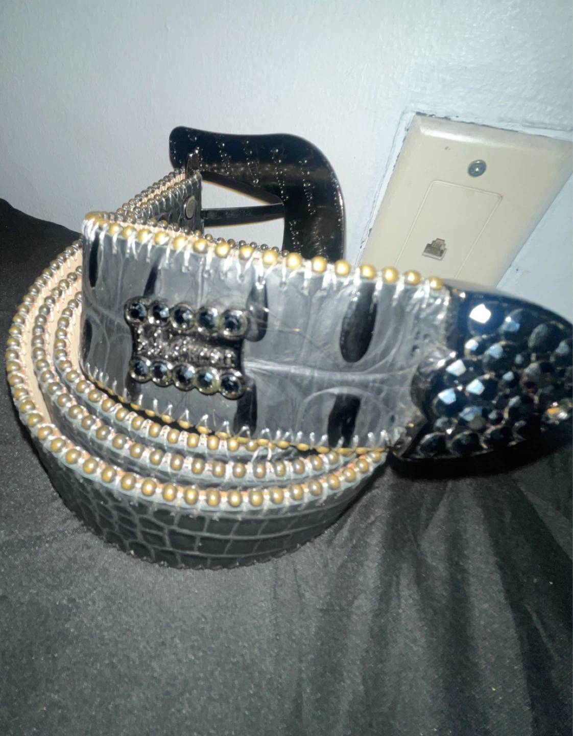 B.B. Simon Crystal Embellished Belt - photo 3