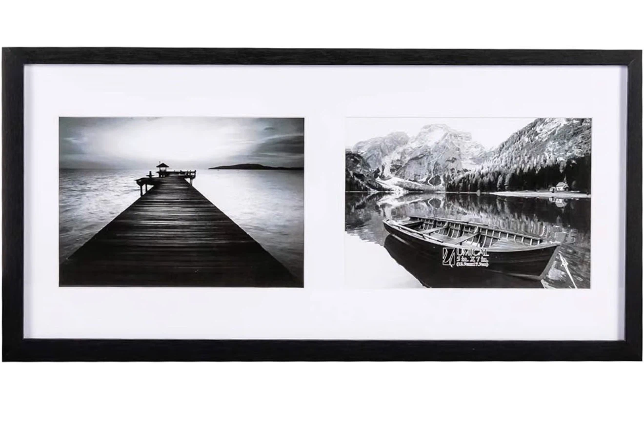 Black Double Photo Frame for 5"x7" Photos