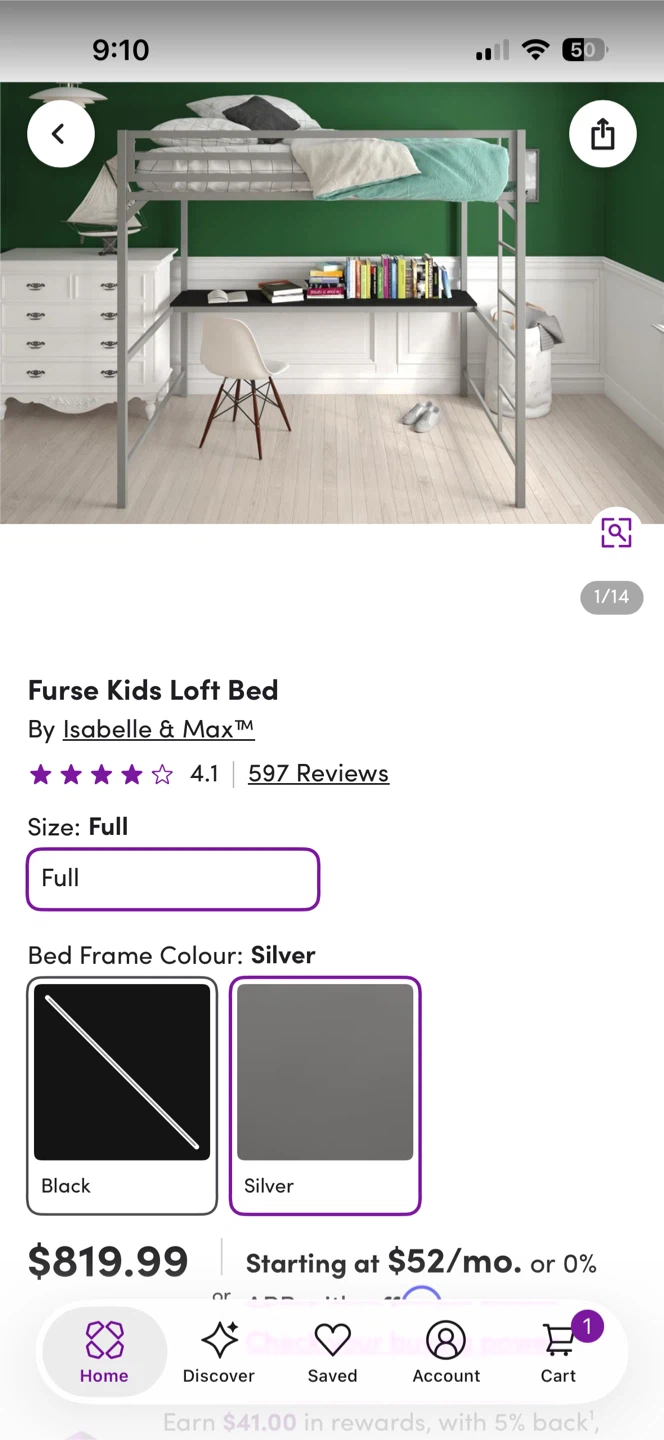 Furse Kids Loft Bed with Desk - Full Size - photo 4