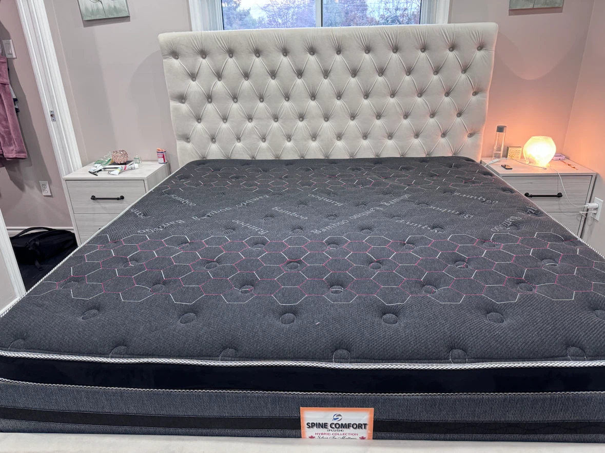 King Mattress AND Tufted Upholstered Bed Frame with Headboard - photo 3