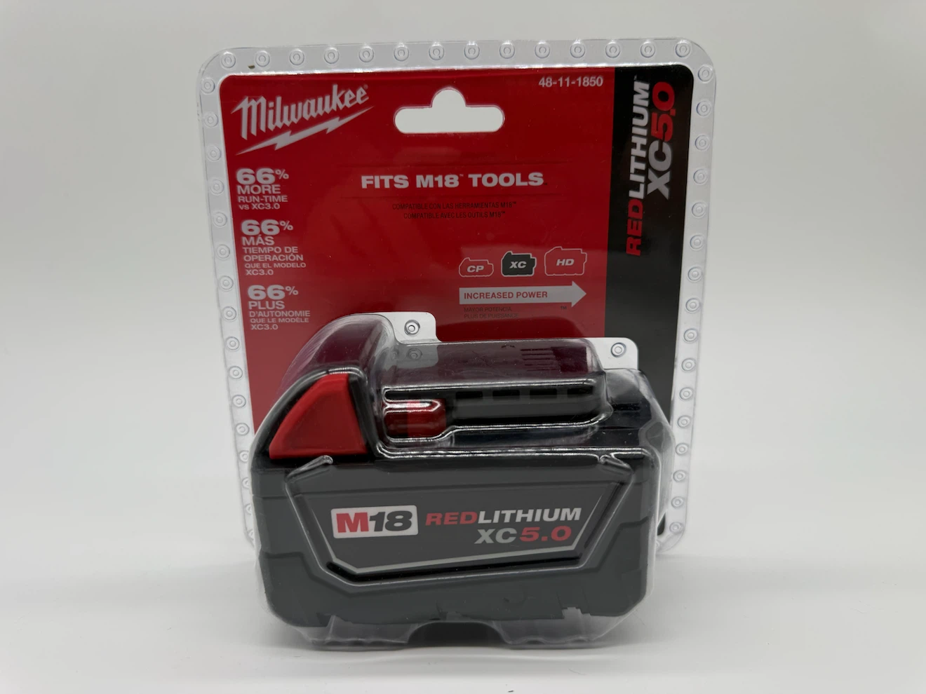 Milwaukee M18 Lithium-Ion XC 5.0 Ah REDLITHIUM Battery