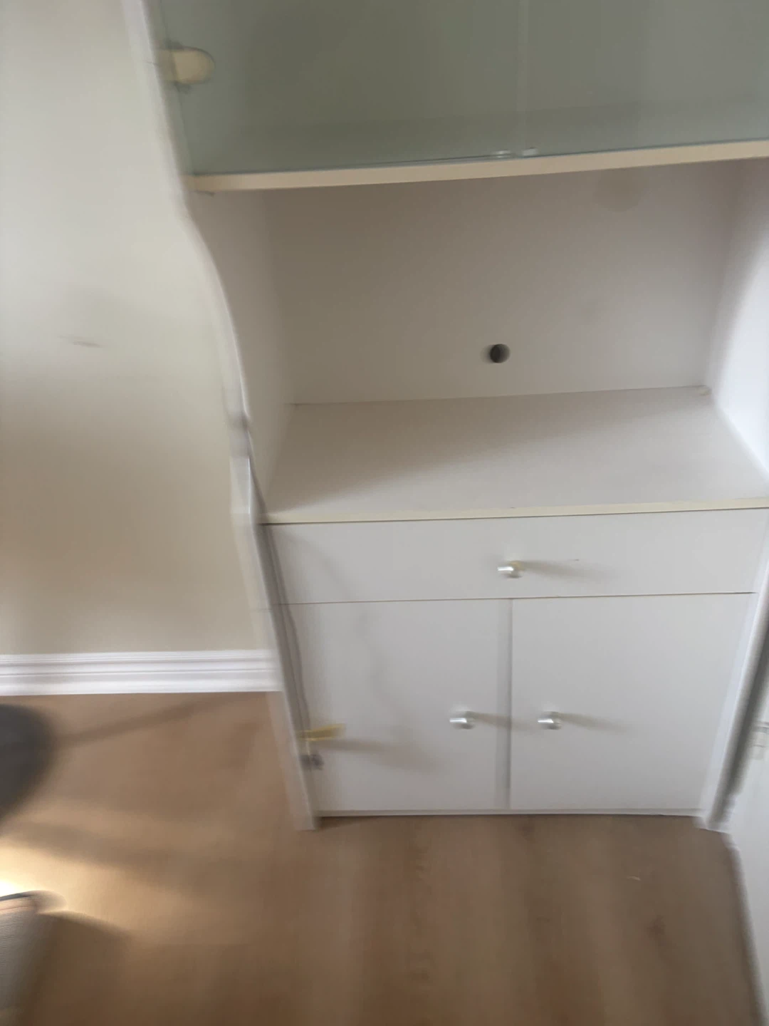 White Kitchenette / Storage Cabinet with Glass Doors - photo 2